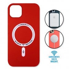 Capa iPhone 14 - Padrão Magsafe Vermelha